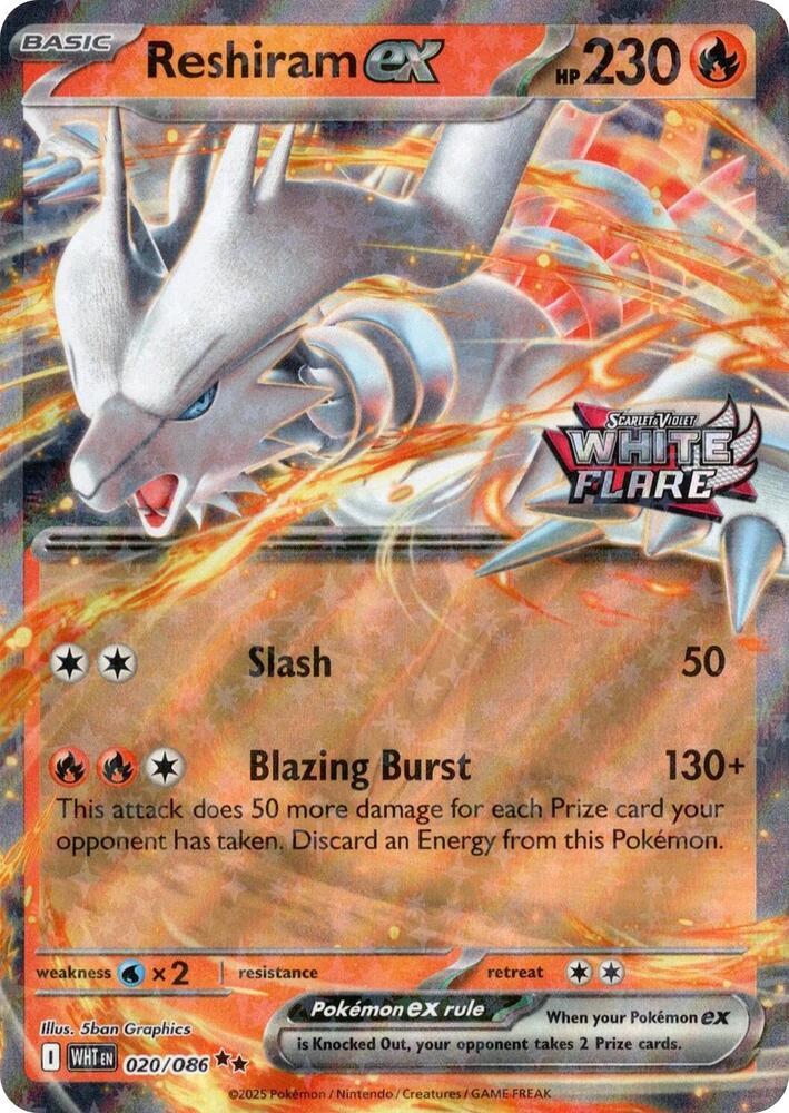 White Flare Reshiram Ex [Stamped] Pokémon card